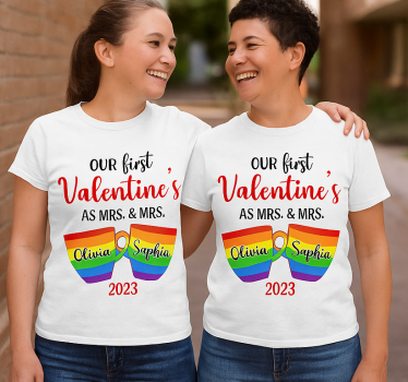 Couple t-shirts lgbt first valentine's day - TenStickers