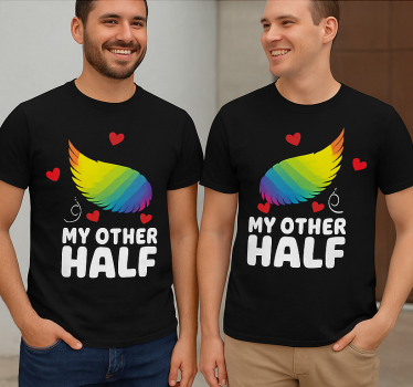 Couple t-shirts lgbt my other half - TenStickers