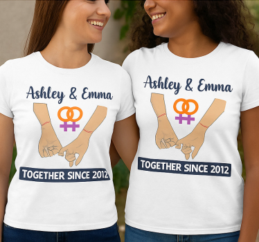 Couple t-shirts lgbt together since forever - TenStickers