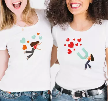 Couple t-shirts love attracting charm - TenStickers