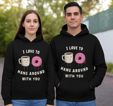 Couple t-shirts love hanging out with you - TenStickers