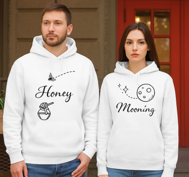 Couple t-shirts monocolour honeymooning - TenStickers