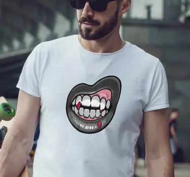 Couple t-shirts with bold lip graphic - TenStickers