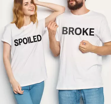 Couple t-shirts with matching couple quotes - TenStickers