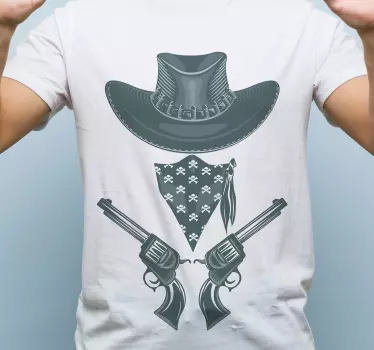Cowboy hat and guns t-shirt - TenStickers