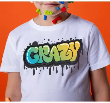 Crazy graffiti logo Kids shirt - TenStickers