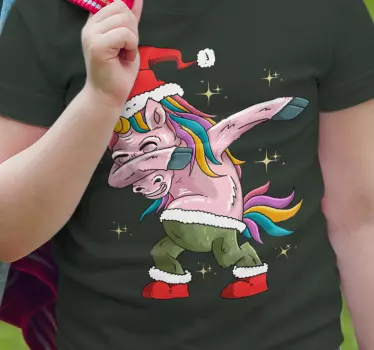 Dabbing Christmas unicorn tee shirts - TenStickers