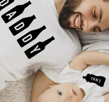 Dad and baby drinks Father  and son matching shirts - TenStickers