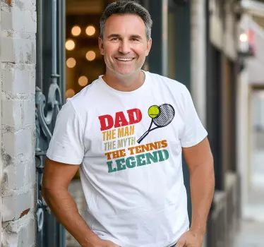 Dad the tennis legend text sport dad t-shirt - TenStickers