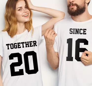 Design with date for couples matching shirts for couples - TenStickers