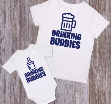 Drinking buddies Father  and son matching shirts - TenStickers
