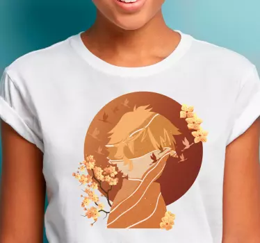 Elegant floral silhouette t-shirt - TenStickers