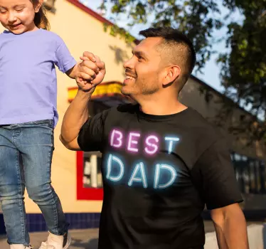 Father and son t-shirt best dad neon sign - TenStickers