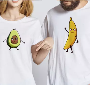 Father and son t-shirt cute avocado banana duo - TenStickers