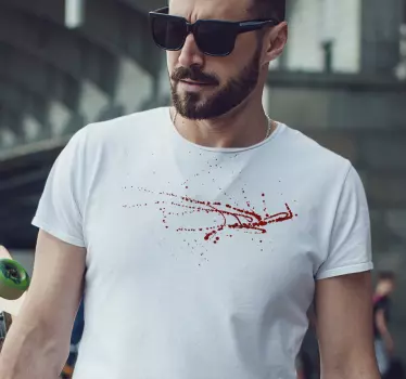 Father and son t-shirt stylish red splatter design - TenStickers