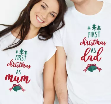 First as mum/dad christmas tee shirts - TenStickers
