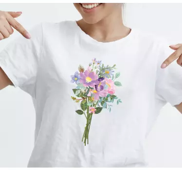 Floral bouquet design t-shirt - TenStickers