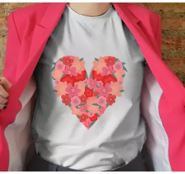 Floral heart pattern t-shirt - TenStickers