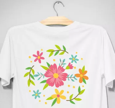 Floral spring pattern t-shirt - TenStickers
