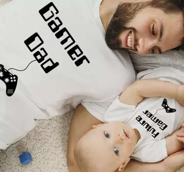 Gamer dad and son Father  and son matching shirts - TenStickers