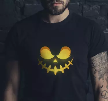 Glowing Pumpkin Face Halloween t-shirt - TenStickers