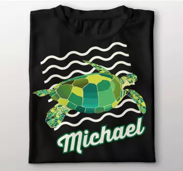 Green sea turtle illustration t-shirt - TenStickers