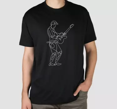 Guitar playing silhouette t-shirt - TenStickers