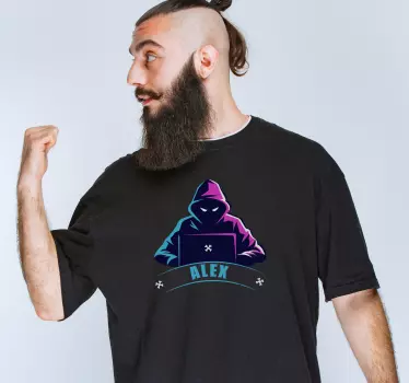 Hacker T-shirts with name - TenStickers