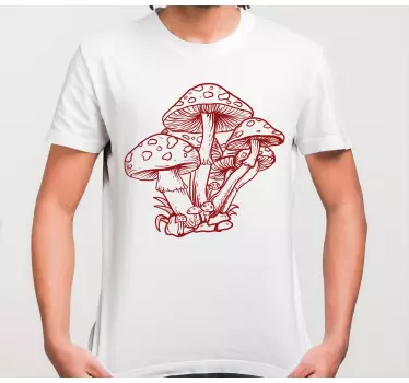 Hand drawn illustration mushroom t-shirt - TenStickers