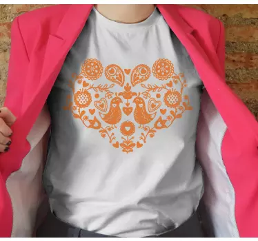 Heart pattern birds t-shirt - TenStickers