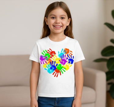 Heart-shaped handprints t-shirt - TenStickers