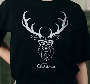 Hipster geometric deer christmas tee shirts - TenStickers