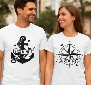 Hold me guide me couple t-shirts - TenStickers