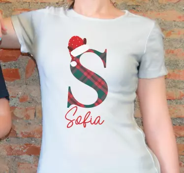 Initial letter Christmas with Name Christmas shirt - TenStickers