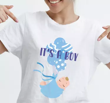 It's a boy baby shower pattern t-shirt - TenStickers