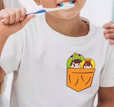 Japanese Anime in Pocket t-shirt - TenStickers