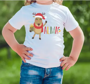Kids t-shirt adorable reindeer joy - TenStickers
