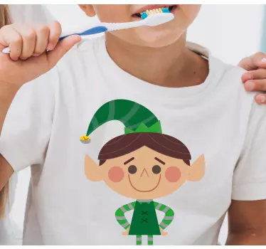 Kids t-shirt cheerful holiday elf - TenStickers