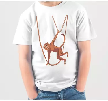 Kids t-shirt monkey swinging on a rope - TenStickers