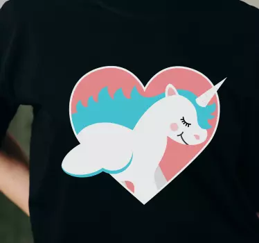 Kids t-shirt unicorn heart charm - TenStickers
