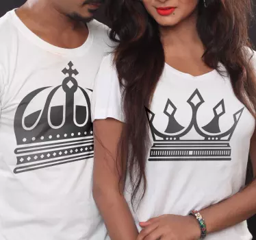 King and Queen crown matching shirts for couples - TenStickers