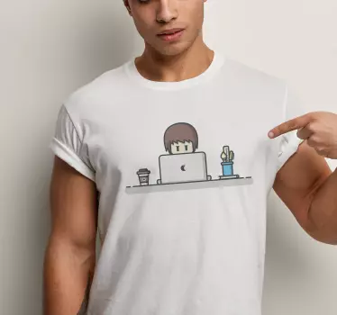 Laptop Worker t-shirt - TenStickers
