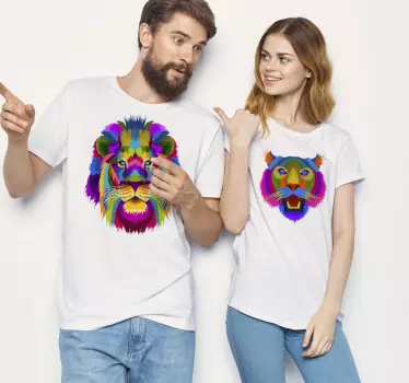 Lion and Lioness matching shirts for couples - TenStickers