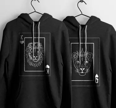 Lion and lioness hearts his and her hoodie - TenStickers