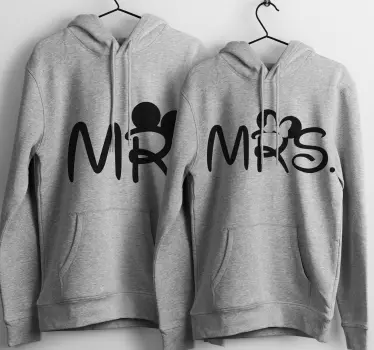 Mr & Mrs mice matching couple hoodie - TenStickers