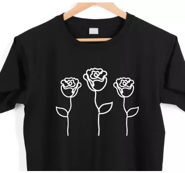Minimalist rose blossom trio t-shirt - TenStickers