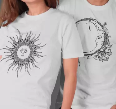 Moon and Sun matching shirts for couples - TenStickers