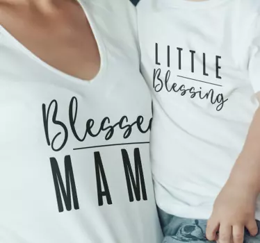 Mother and daughter t-shirt blessed family connection - TenStickers