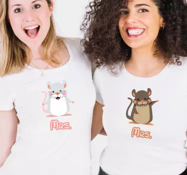 Mother and daughter t-shirt cute matching mice - TenStickers