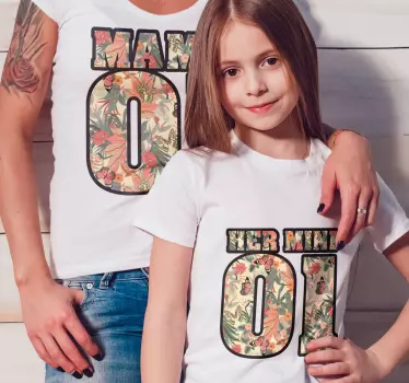 Mother and daughter t-shirt floral family bond - TenStickers